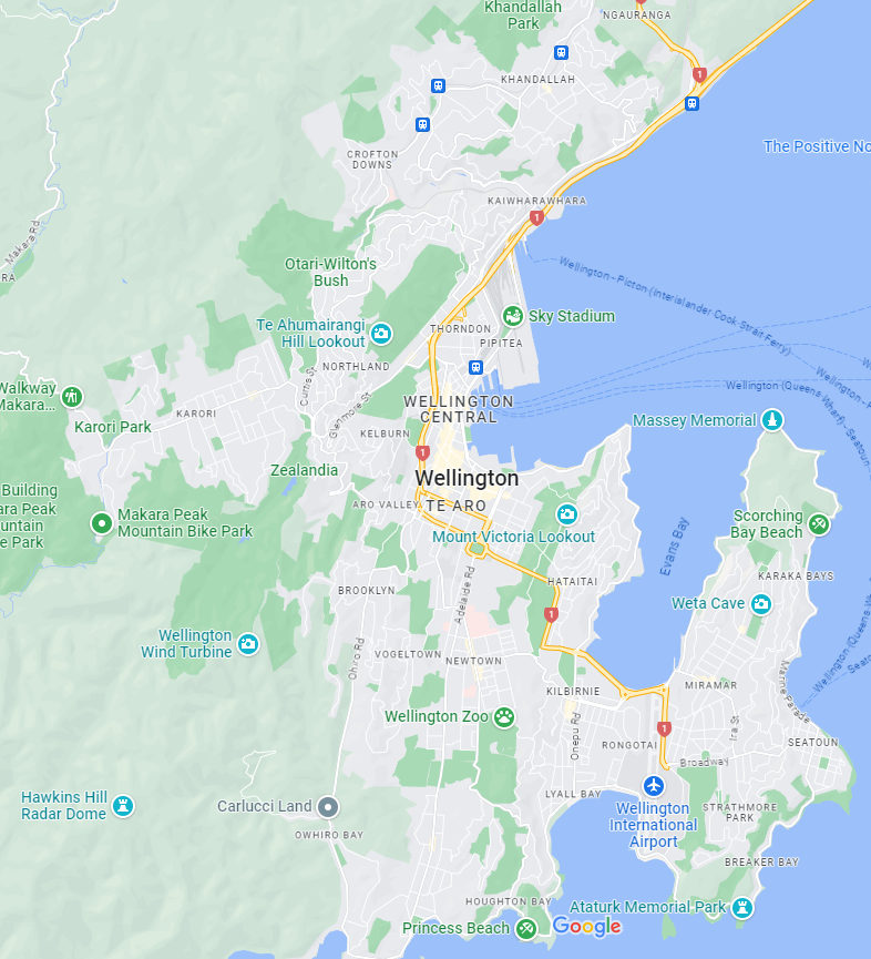 Map of Wellington City