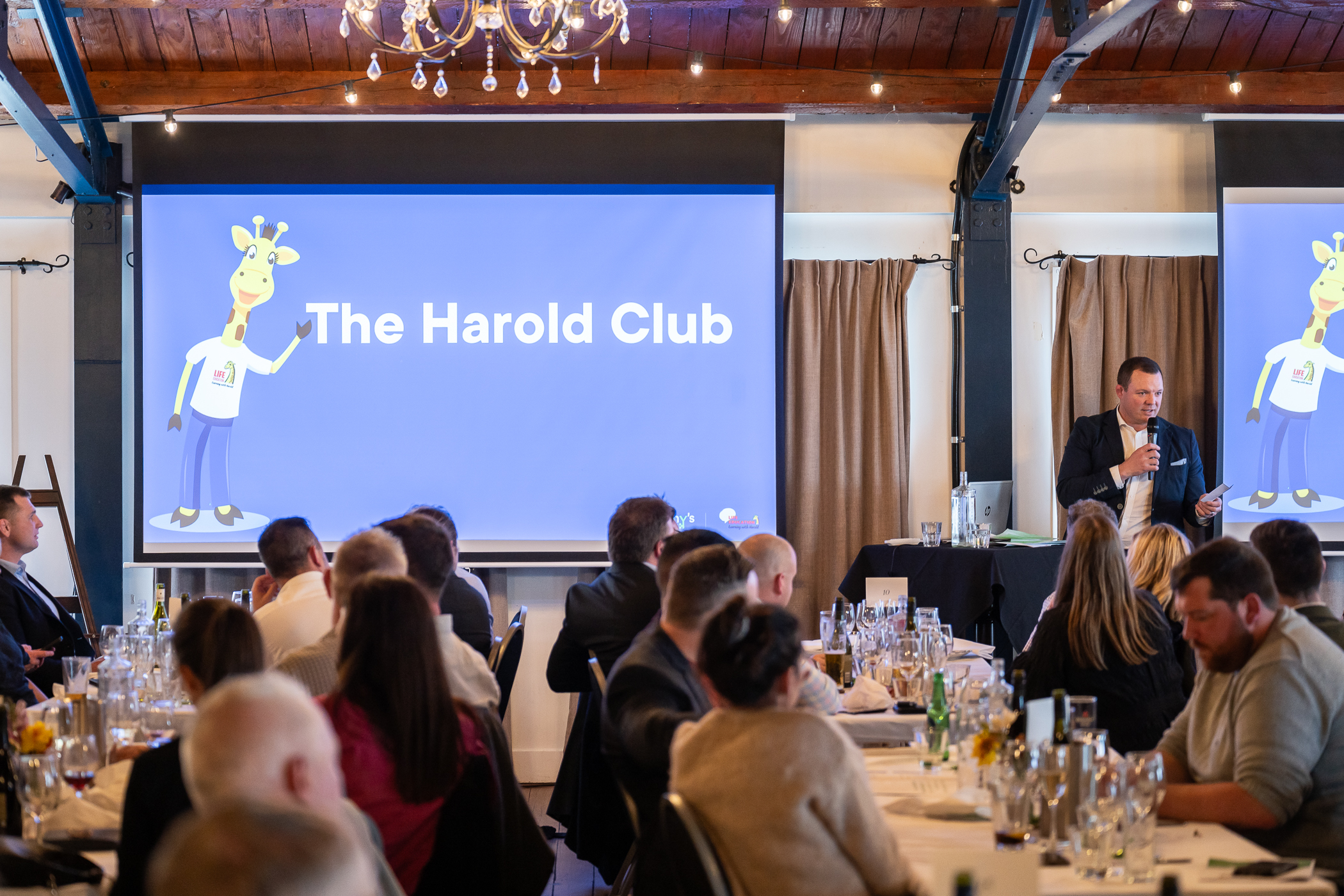 Presenter talking about The Harold Club