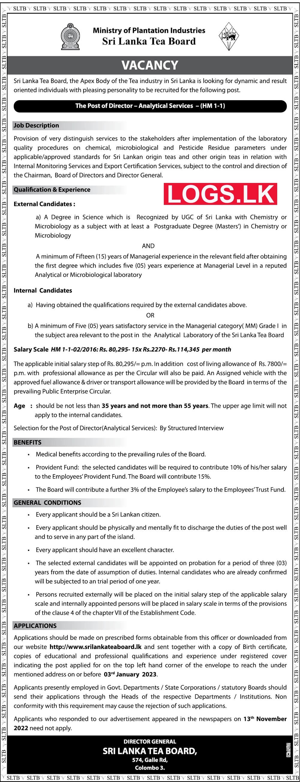 Director Job Vacancy 2023 in Sri Lanka Tea Board Job Vacancies 2023