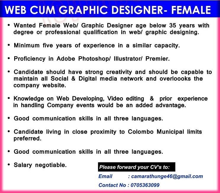 Graphic Designer Job Vacancy 2023 in Sri Lanka