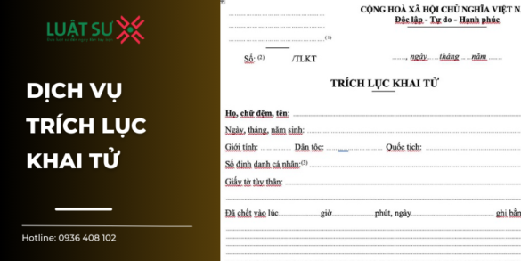 Dịch vụ trích lục khai tử
