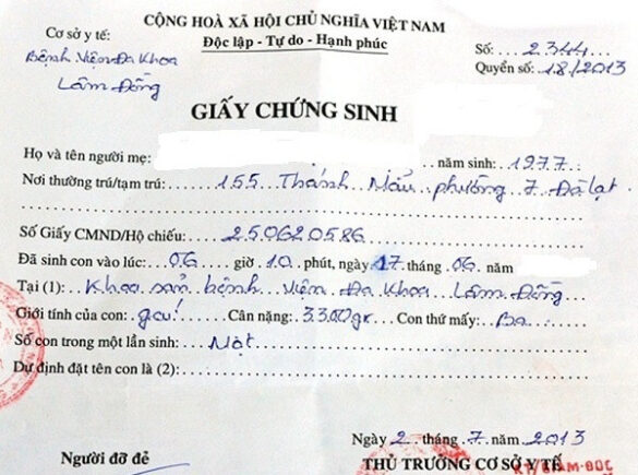 Dịch vụ làm giấy chứng sinh nhanh năm 2023