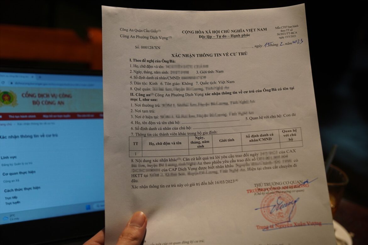 Mẫu đơn xin xác nhận của địa phương 2024