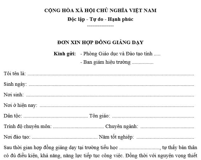 Mẫu hợp đồng giảng dạy ngắn hạn 2024