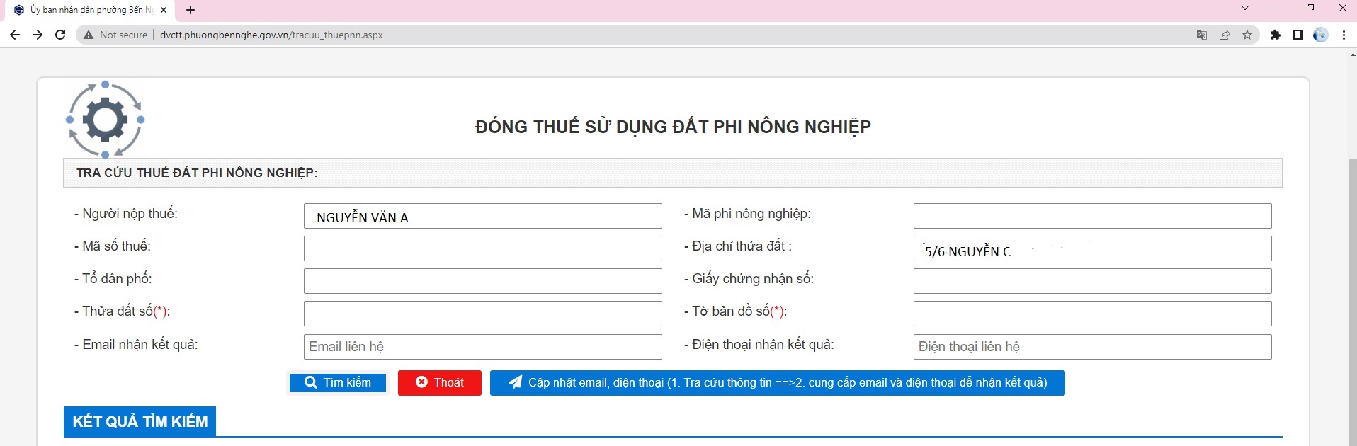 Tra cứu thuế đất phi nông nghiệp 2024