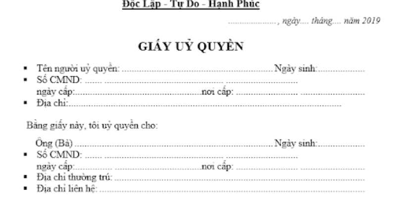 Cách viết giấy ủy quyền nhận tiền chuẩn pháp lý