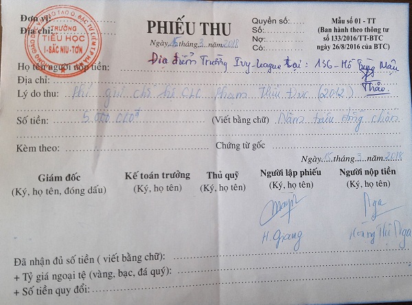 Phiếu thu đóng dấu treo có hợp lệ không?