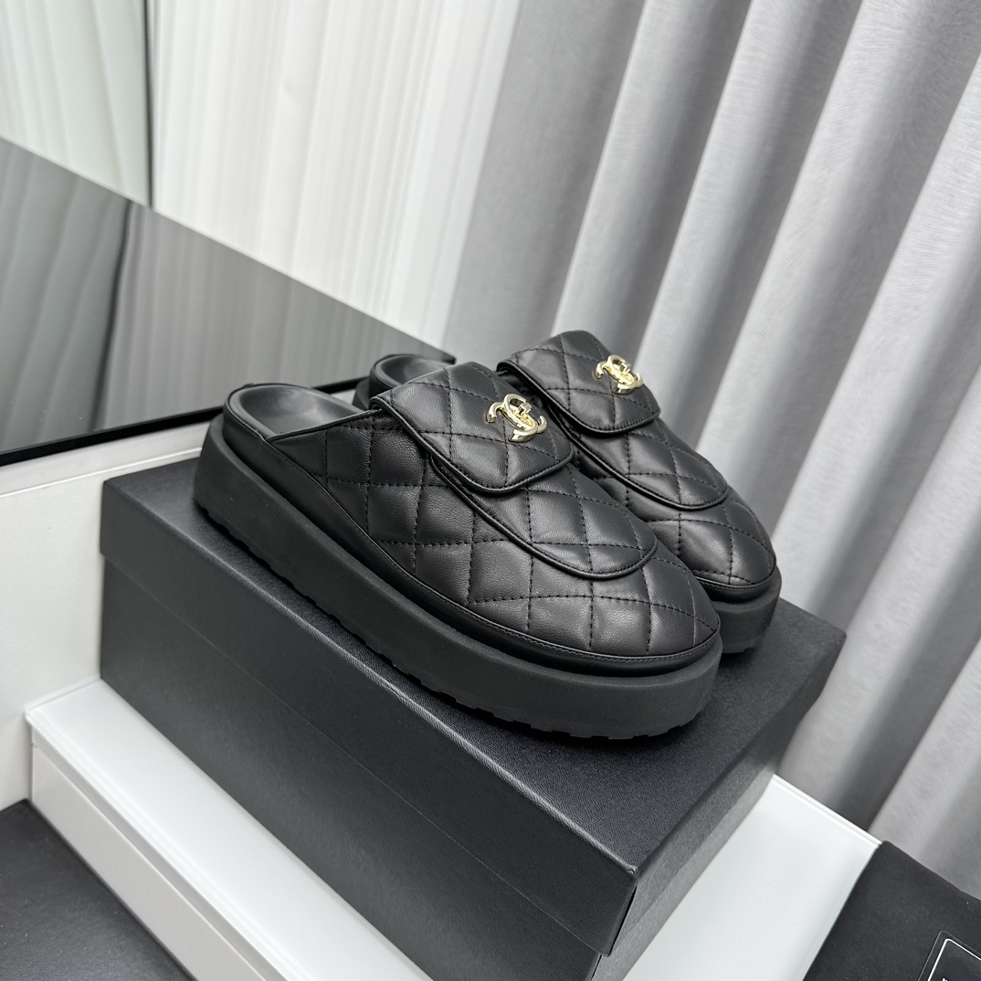 D516G Chanel thick sole half slippers sandals 75$ gallery