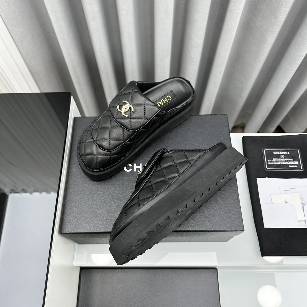 D516G Chanel thick sole half slippers sandals 75$ gallery