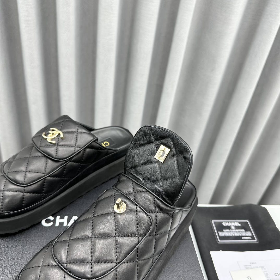 D516G Chanel thick sole half slippers sandals 75$ gallery