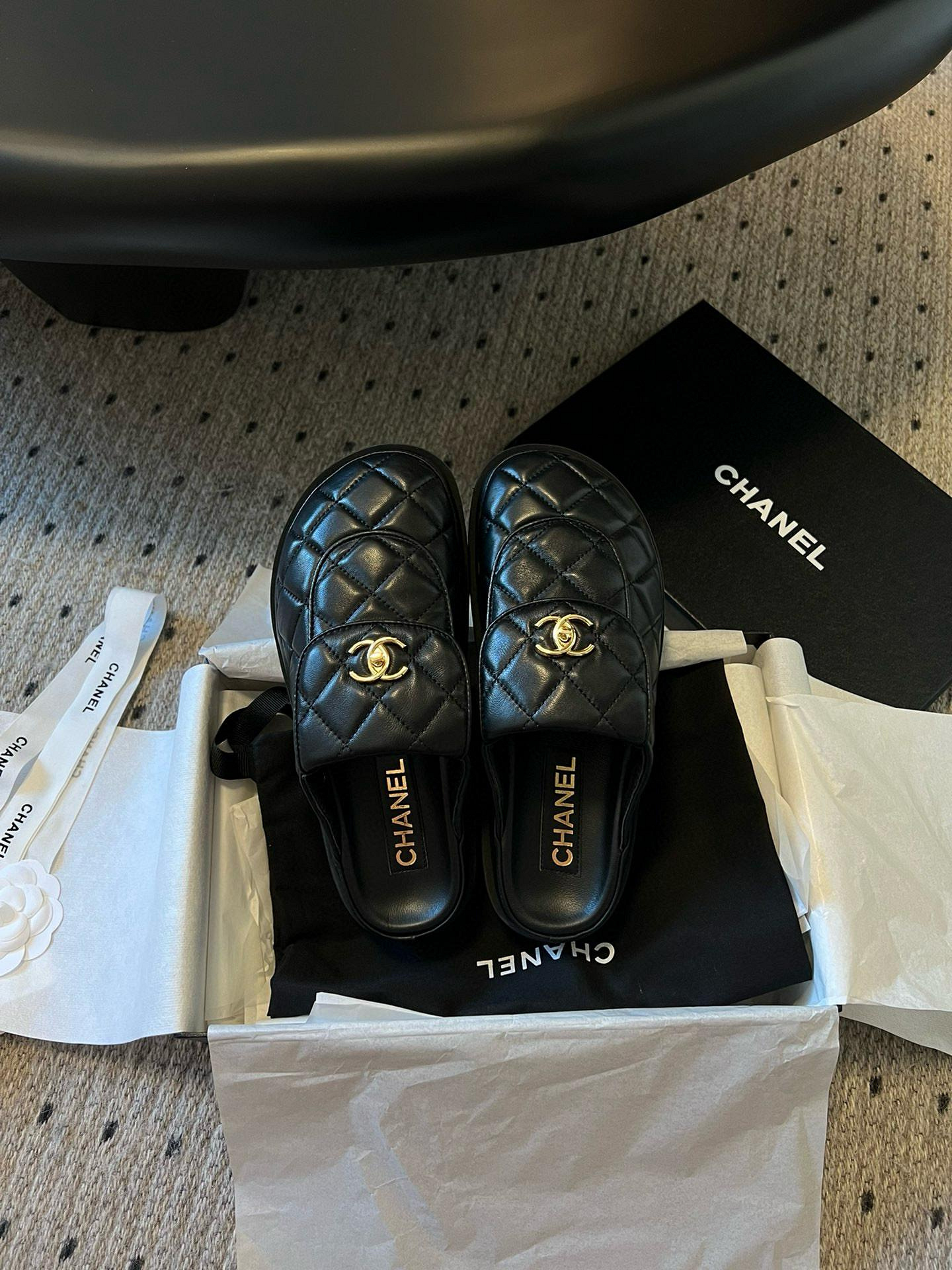 D516G Chanel thick sole half slippers sandals 75$ gallery