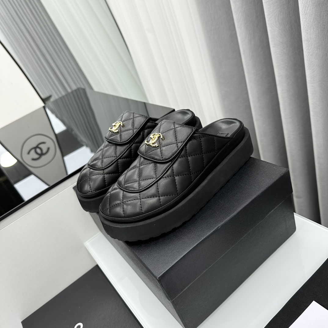 D516G Chanel thick sole half slippers sandals 75$ gallery