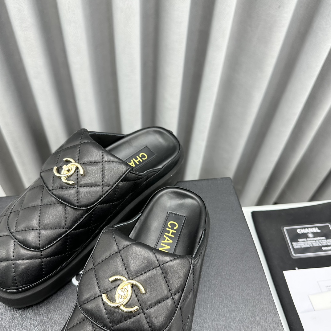 D516G Chanel thick sole half slippers sandals 75$ gallery