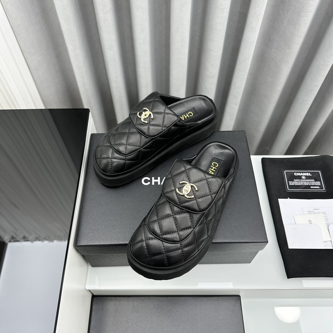 D516G Chanel thick sole half slippers sandals 75$ gallery