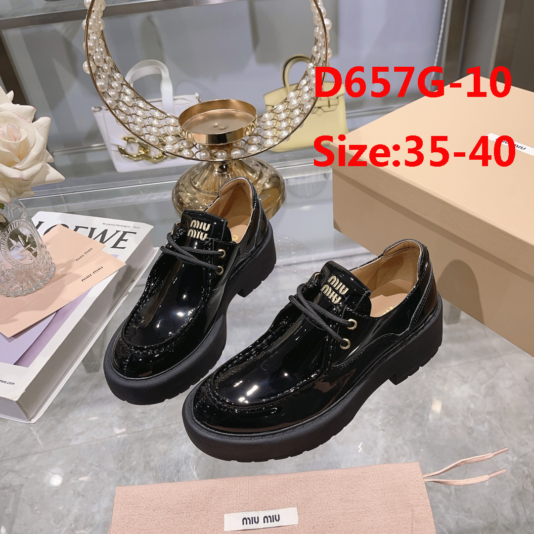 D658G Miu Miu x Leather and Linen Loafers 108$ gallery