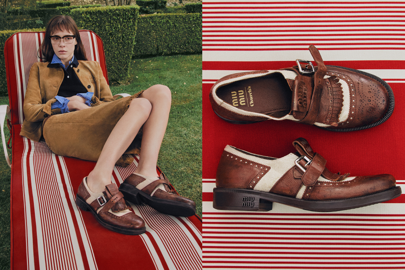 D658G Miu Miu x Leather and Linen Loafers 108$ gallery