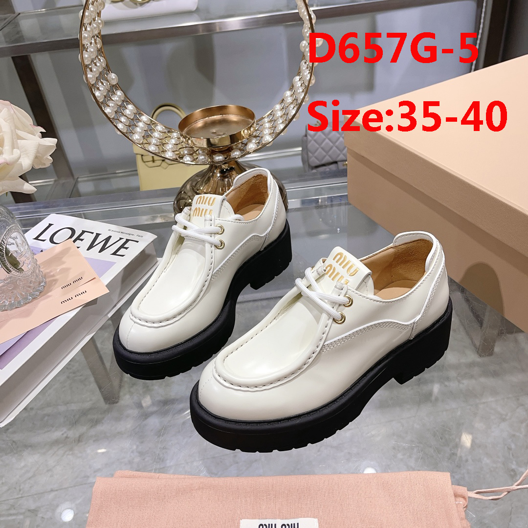 D658G Miu Miu x Leather and Linen Loafers 108$ gallery