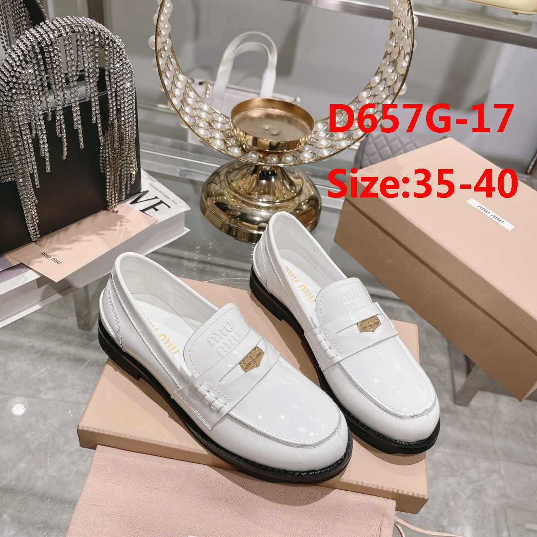 D658G Miu Miu x Leather and Linen Loafers 108$ gallery