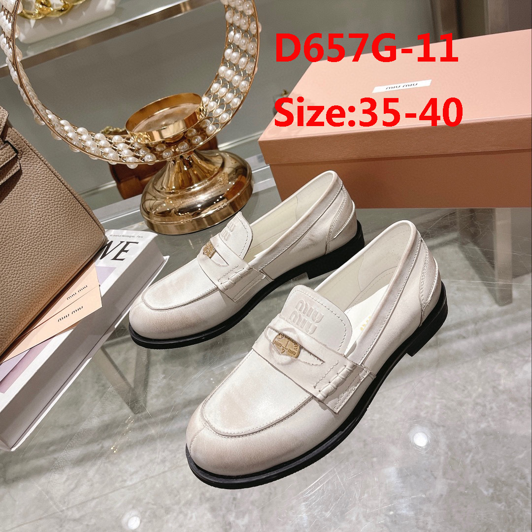 D658G Miu Miu x Leather and Linen Loafers 108$ gallery