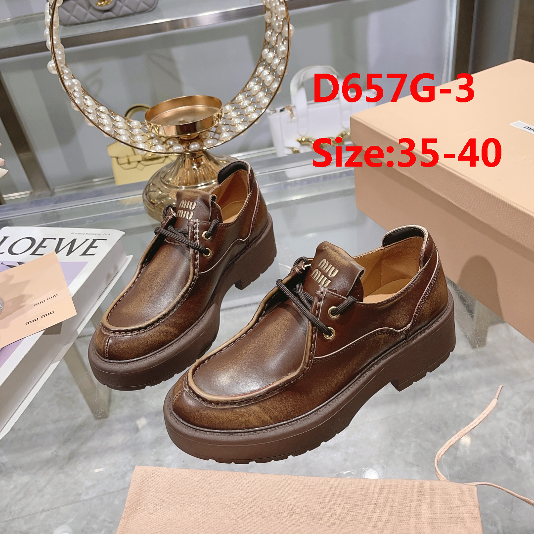 D658G Miu Miu x Leather and Linen Loafers 108$ gallery