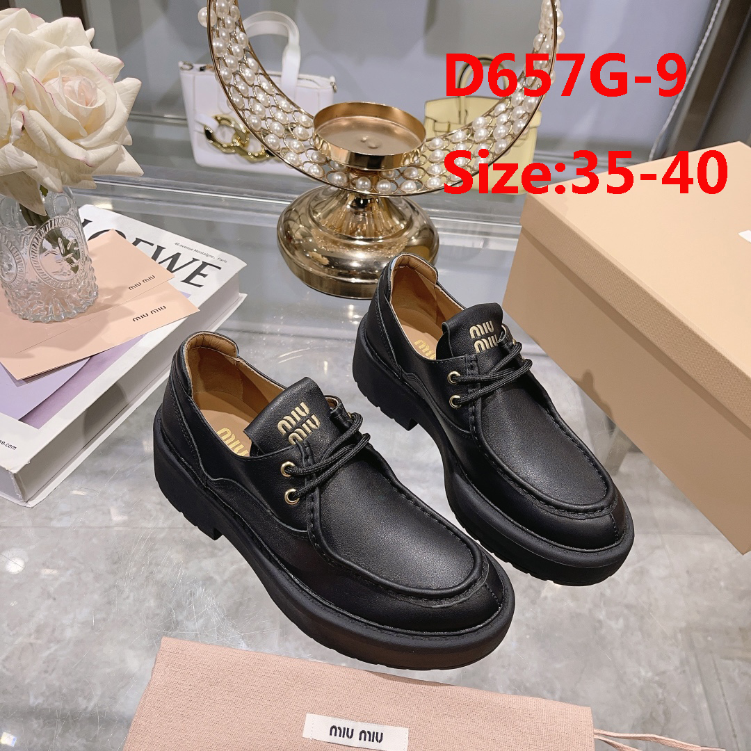 D658G Miu Miu x Leather and Linen Loafers 108$ gallery