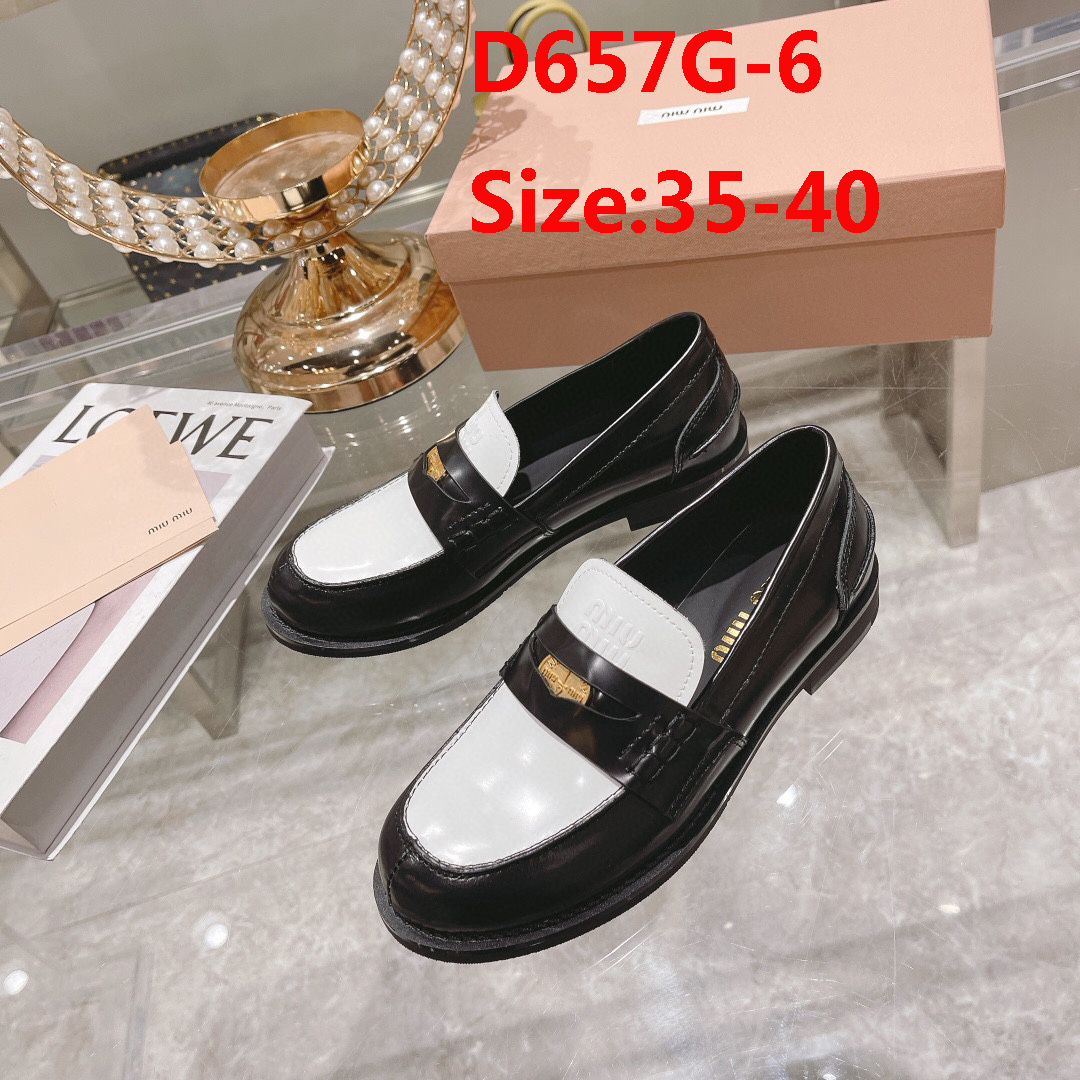 D658G Miu Miu x Leather and Linen Loafers 108$ gallery