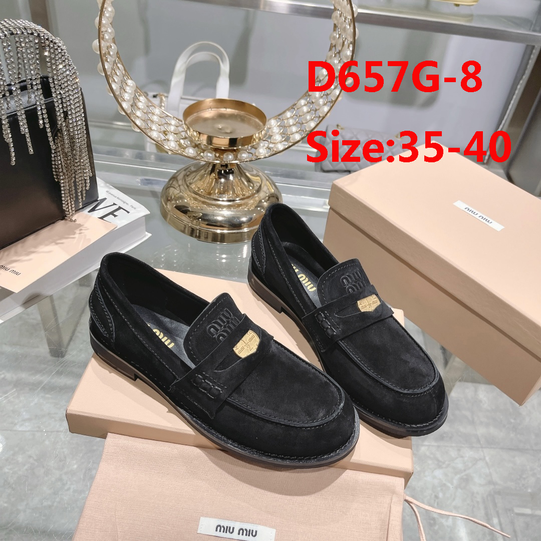D658G Miu Miu x Leather and Linen Loafers 108$ gallery