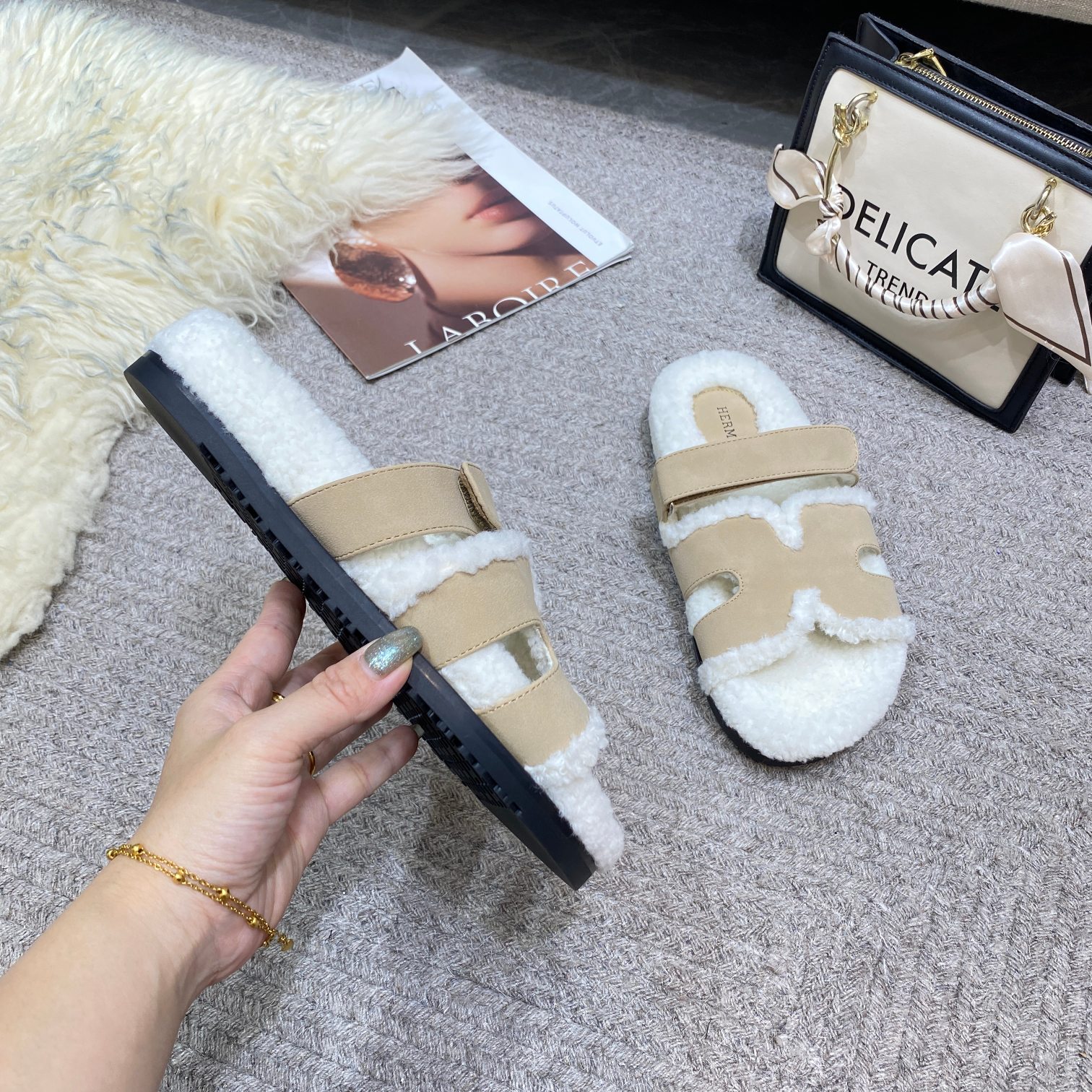 G67Z Hermes Wool slippers $38 gallery
