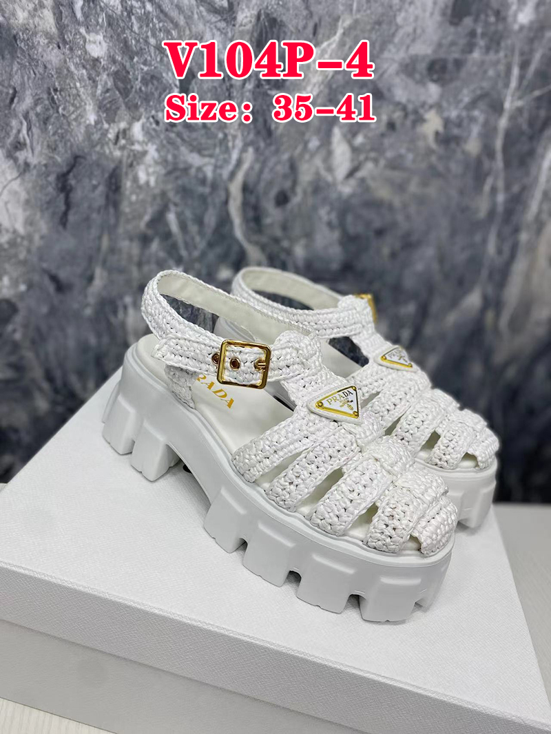 V104P Prada Straw knitted thick -soled sandals $99 gallery