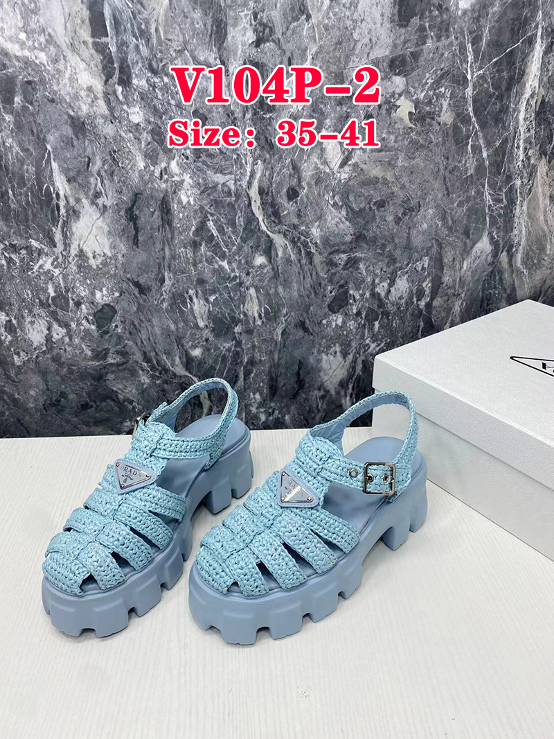 V104P Prada Straw knitted thick -soled sandals $99 gallery