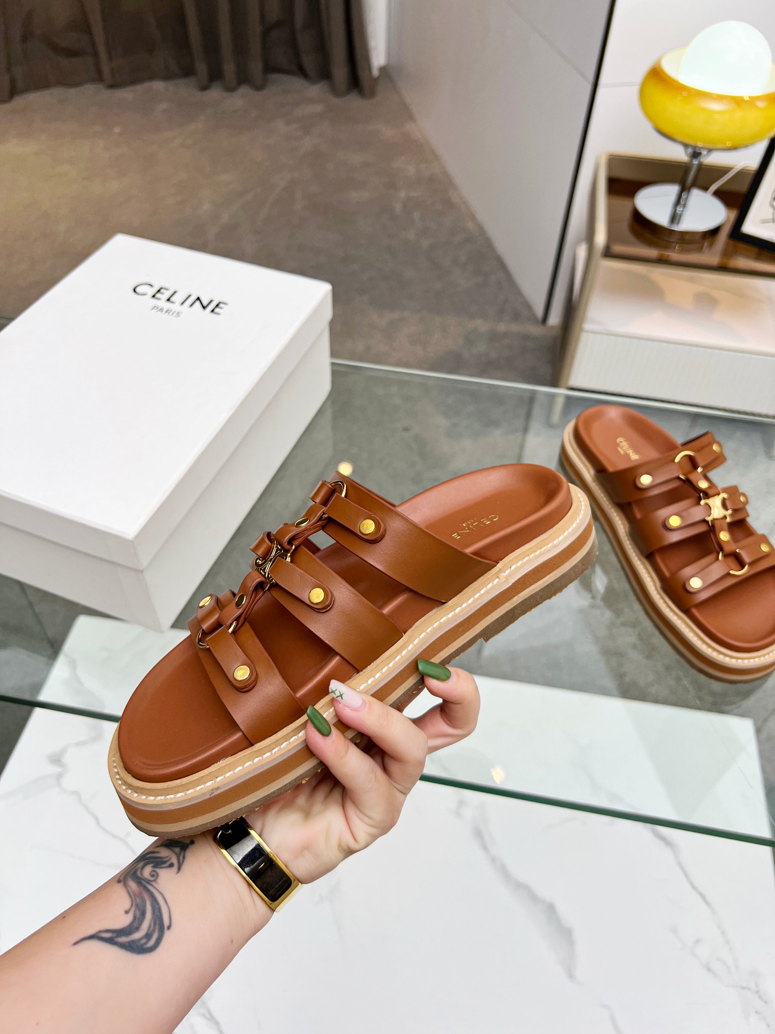 V50P CELINE  PARIS sandals $78 gallery