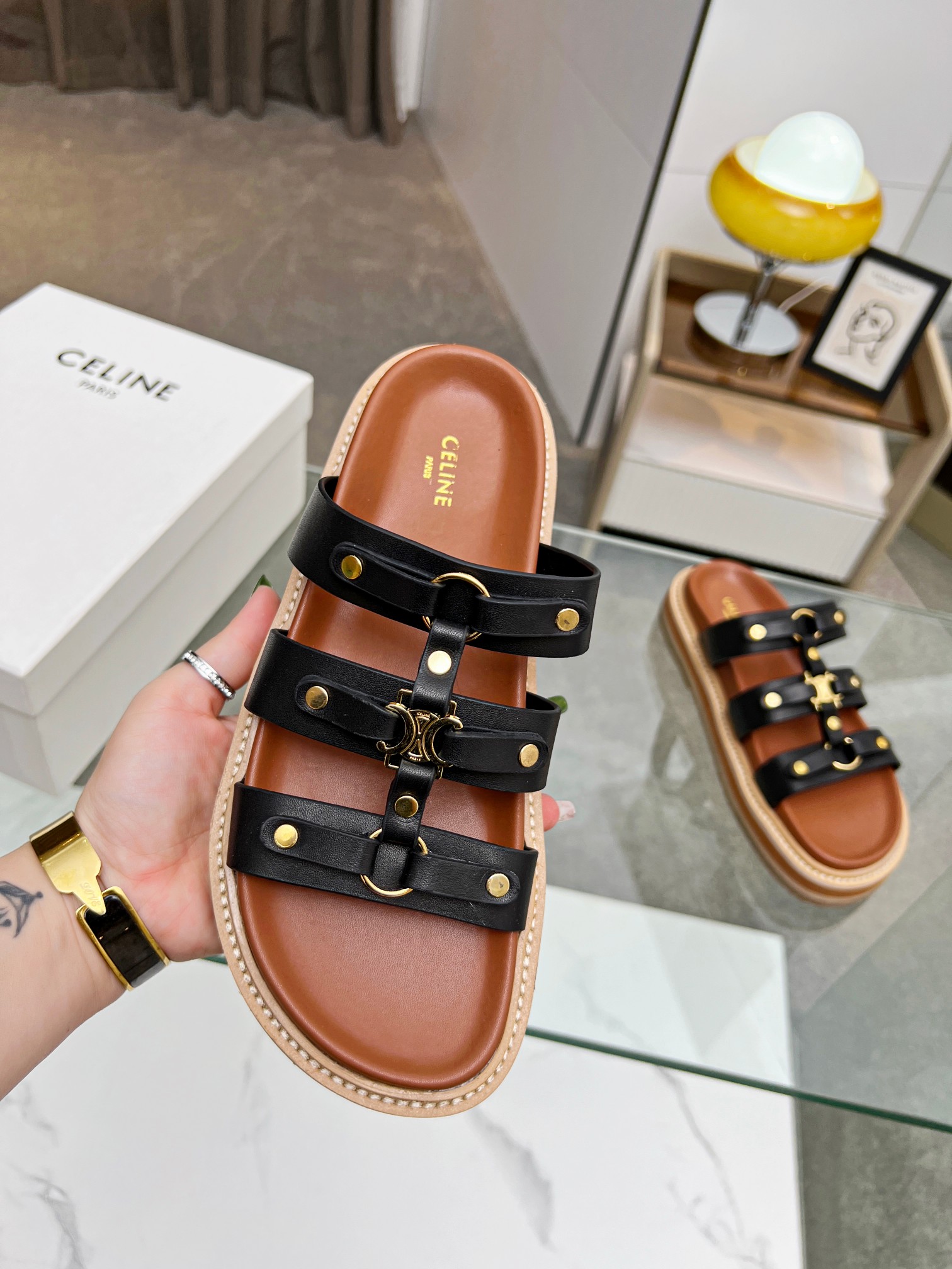 V50P CELINE  PARIS sandals $78 gallery