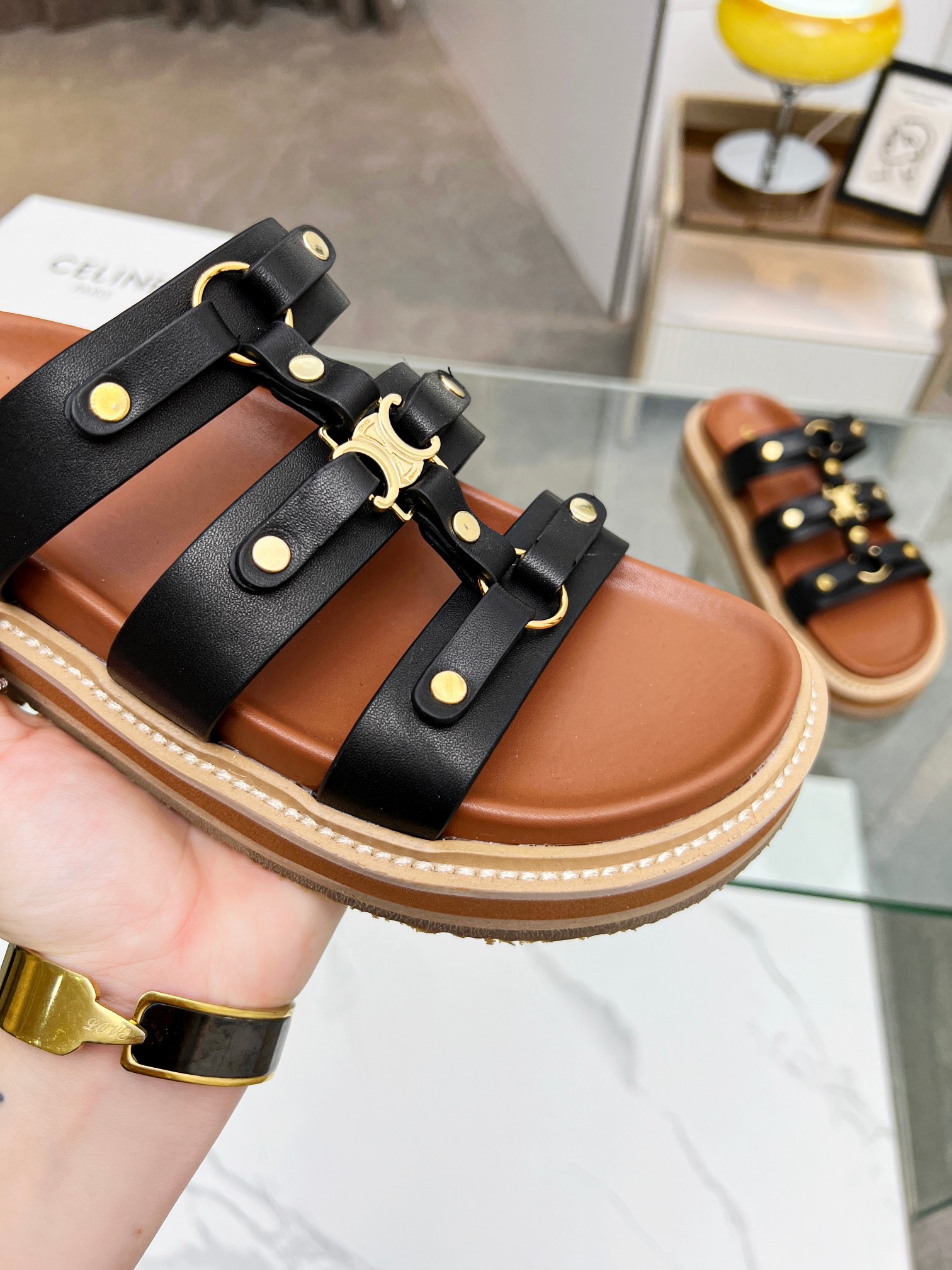 V50P CELINE  PARIS sandals $78 gallery