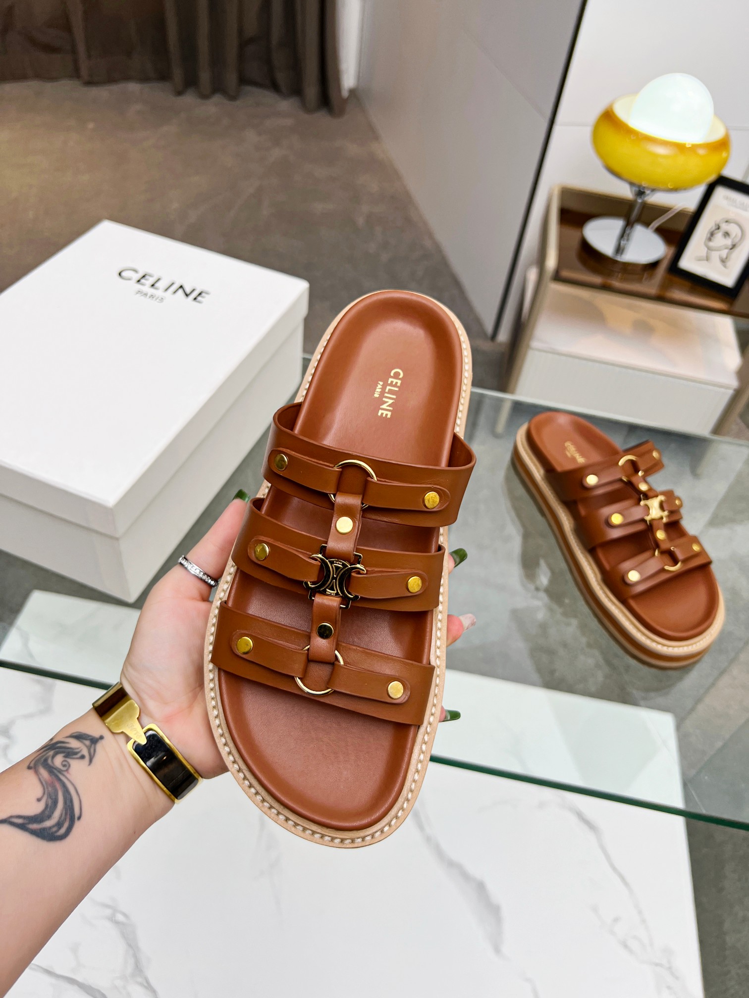 V50P CELINE  PARIS sandals $78 gallery