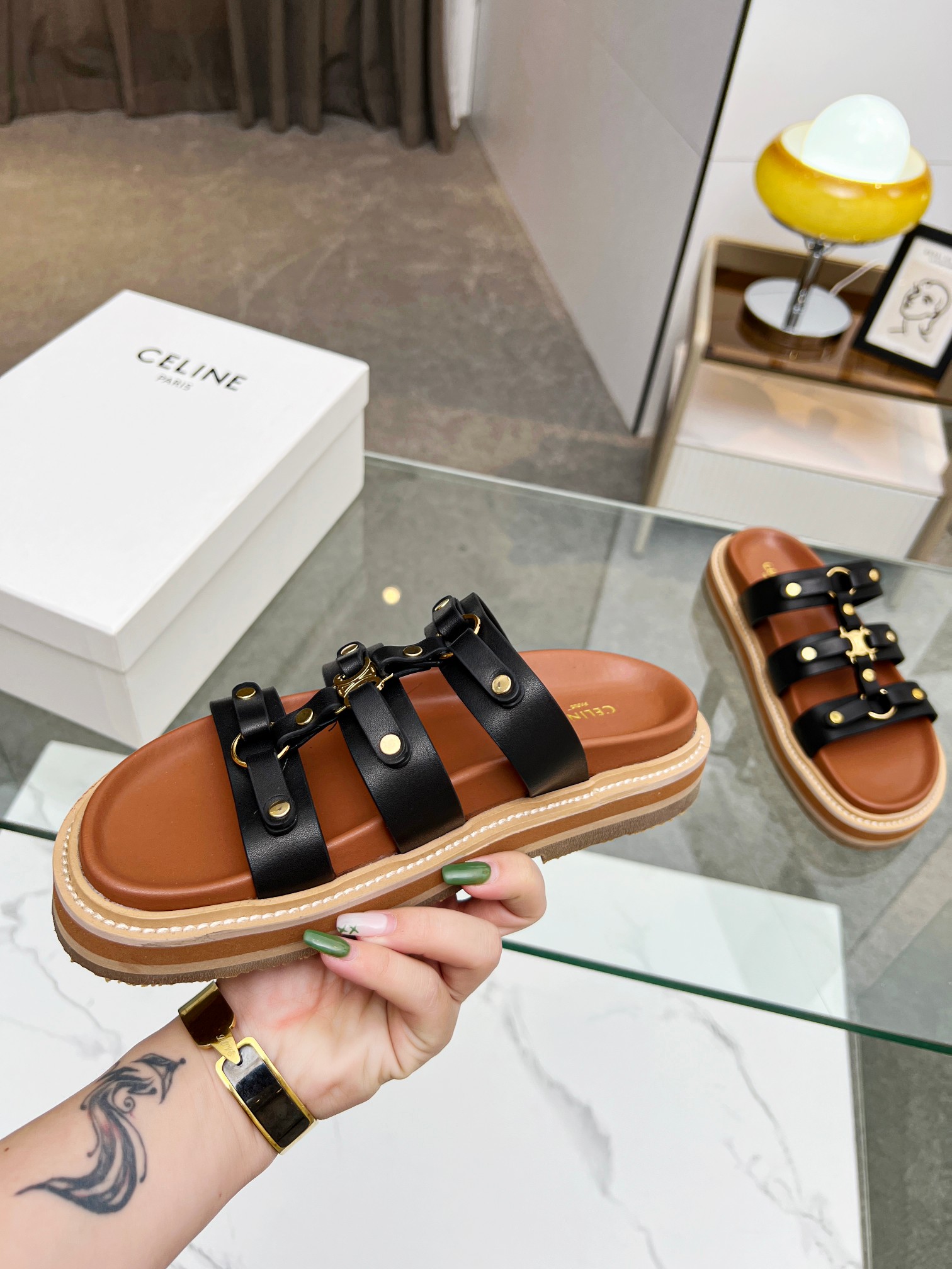 V50P CELINE  PARIS sandals $78 gallery