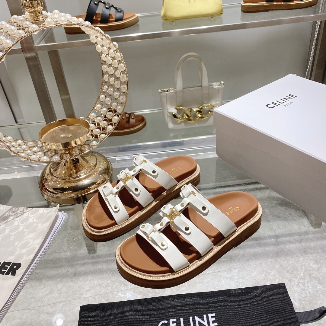 V72P CELINE  PARIS sandals $55 gallery