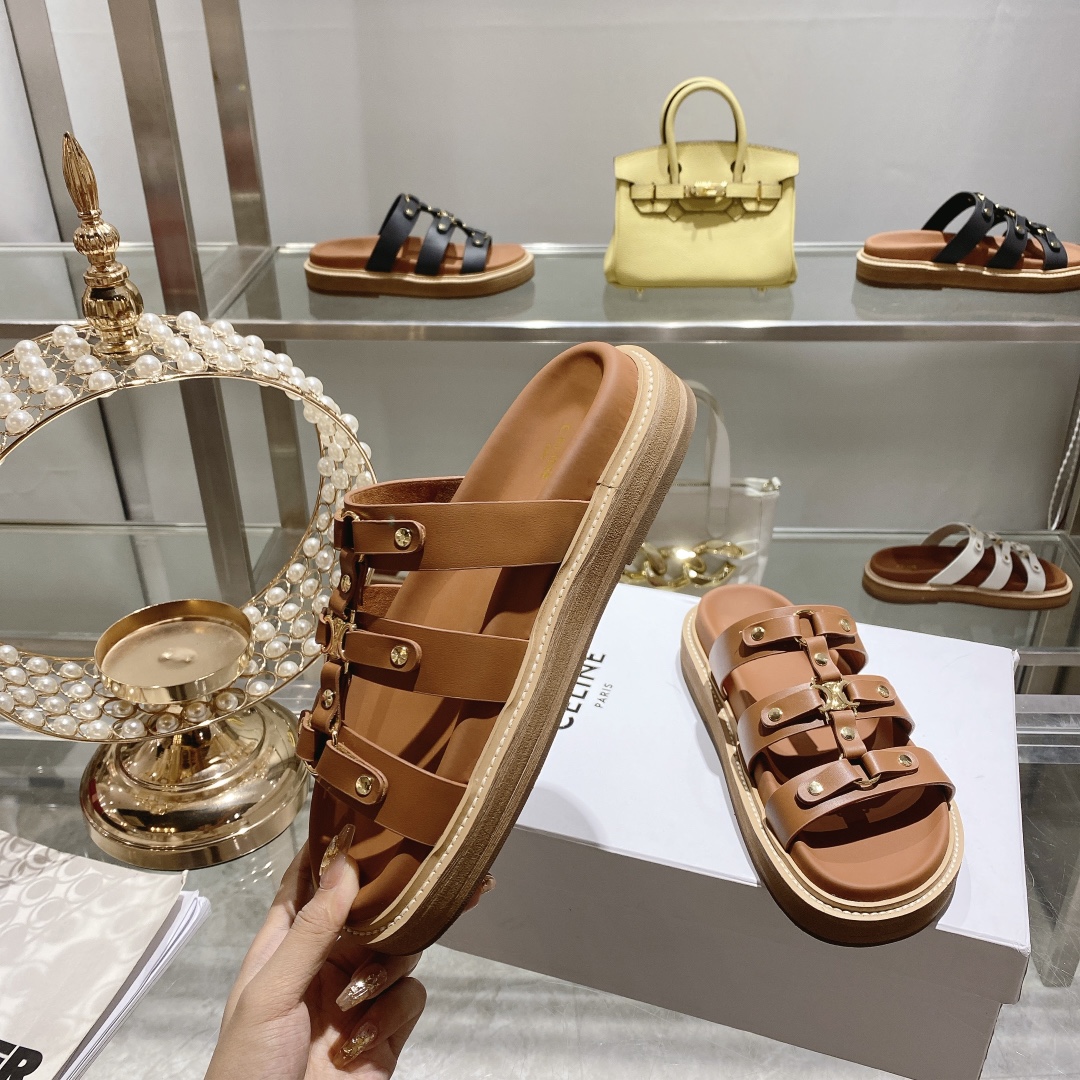 V72P CELINE  PARIS sandals $55 gallery