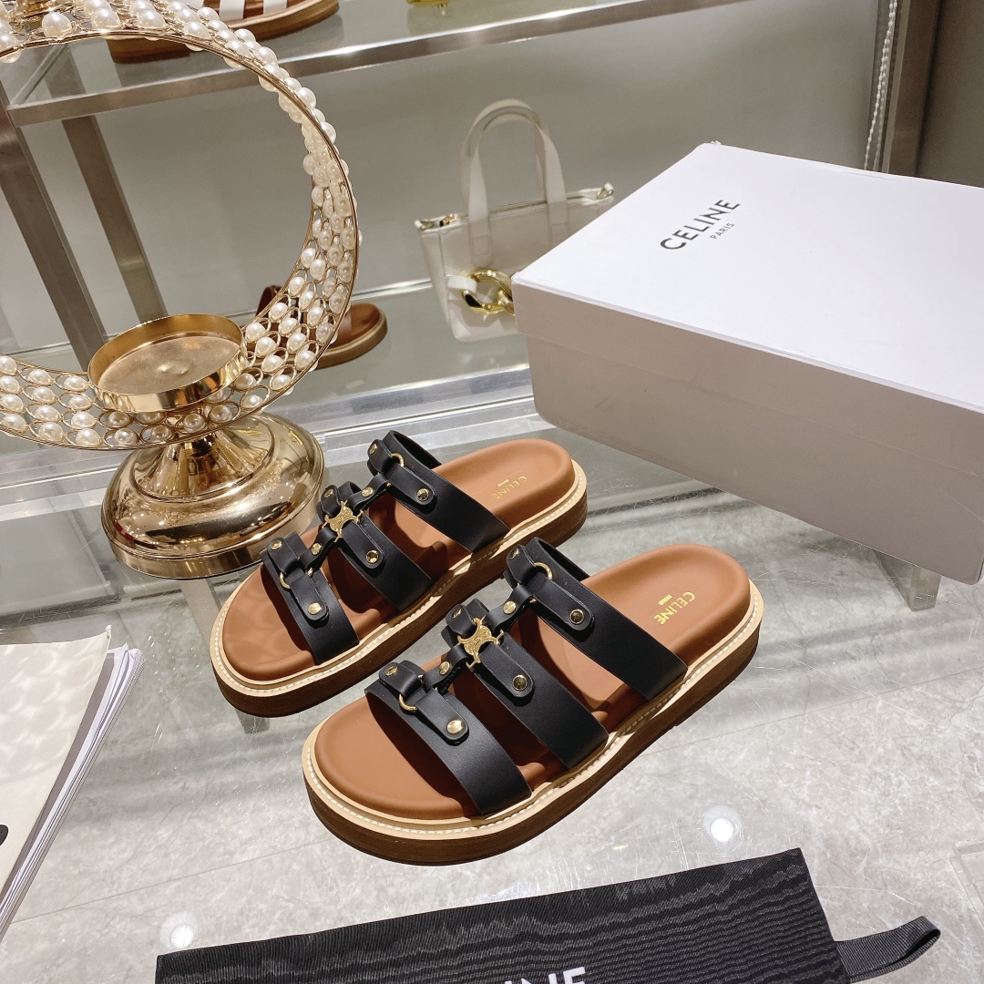 V72P CELINE  PARIS sandals $55 gallery