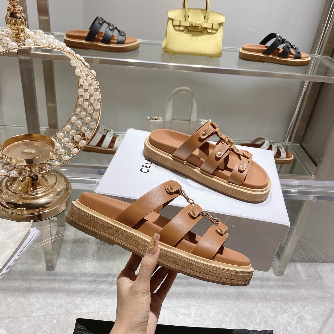 V72P CELINE  PARIS sandals $55 gallery