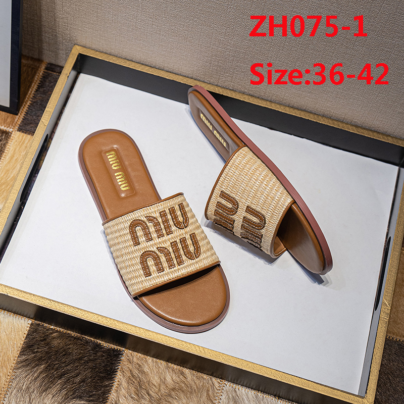 ZH075 Miu Miu Straw Slippers 32$ gallery