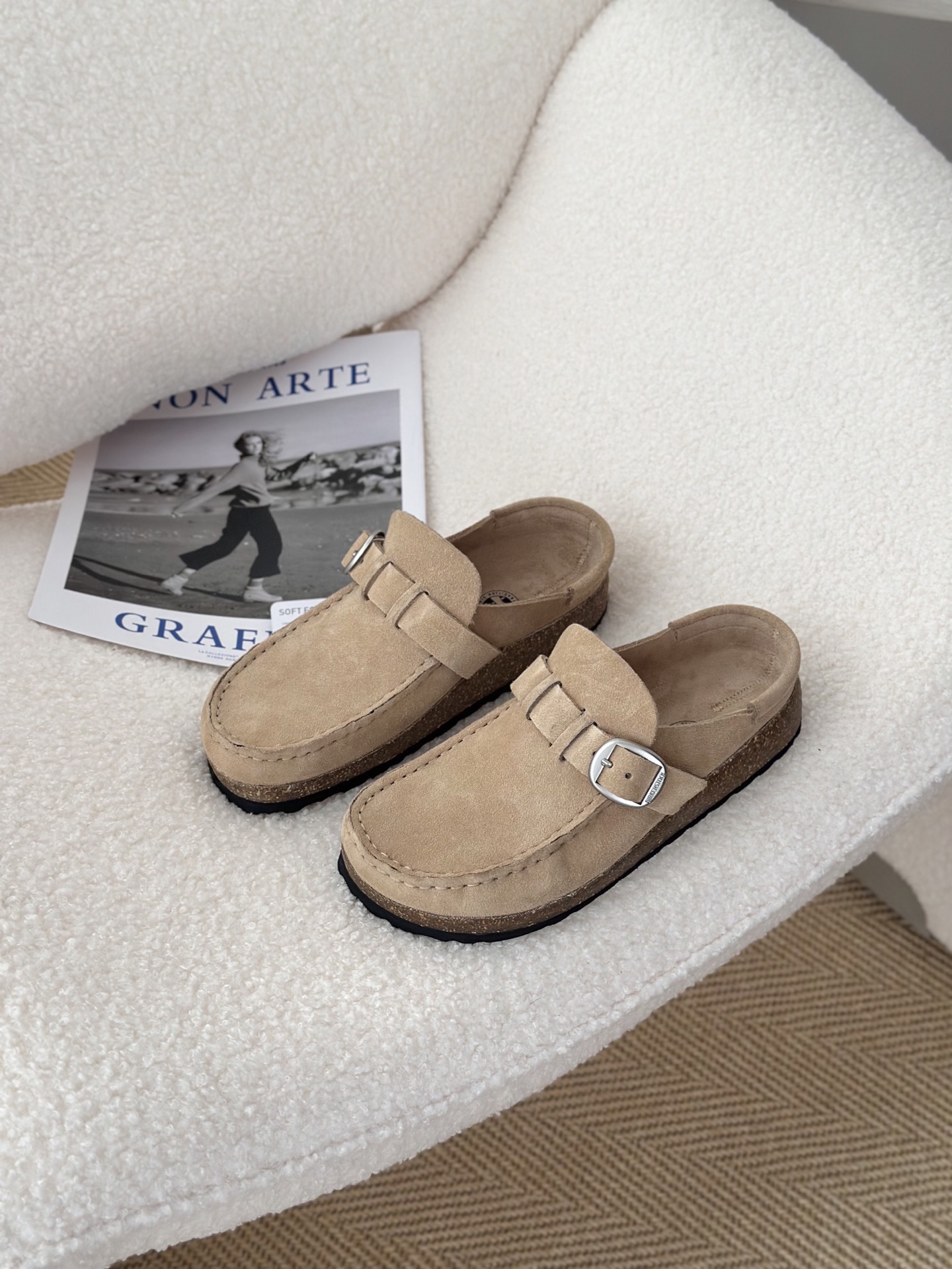 ZH256 Birkenstock retro casual closed toe thick-soled slippers 72$ gallery