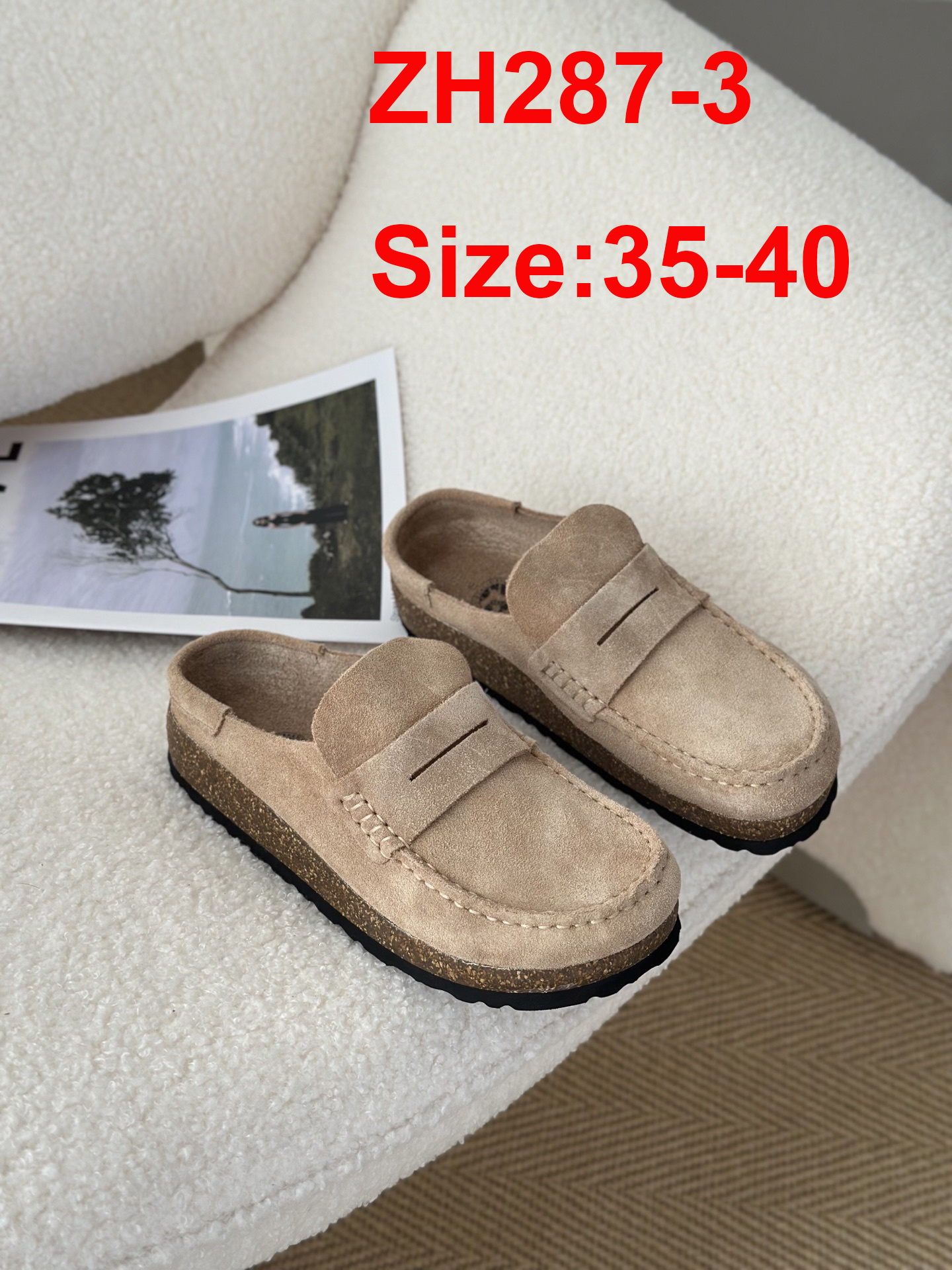 ZH287 Birkenstock retro casual closed toe thick-soled slippers 68$ gallery