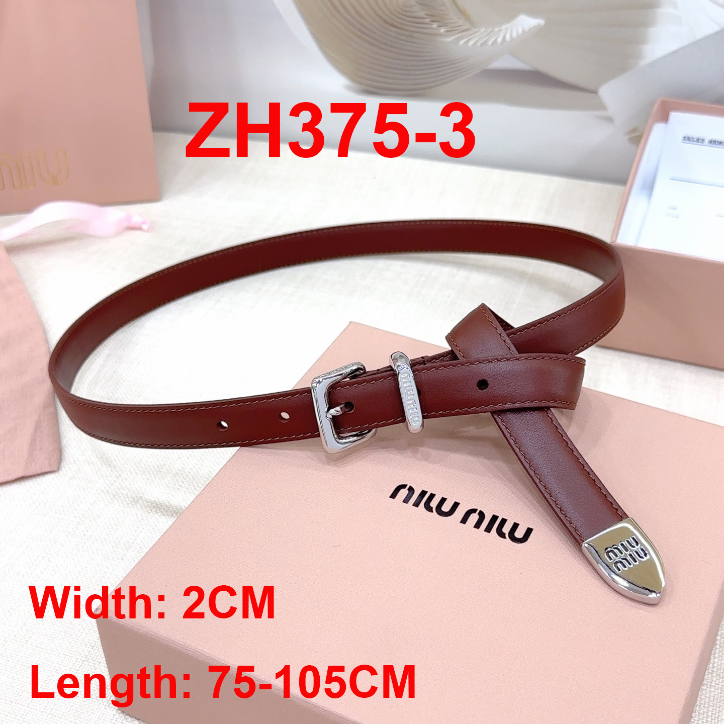 ZH375 MiuMiu belt 59$ gallery