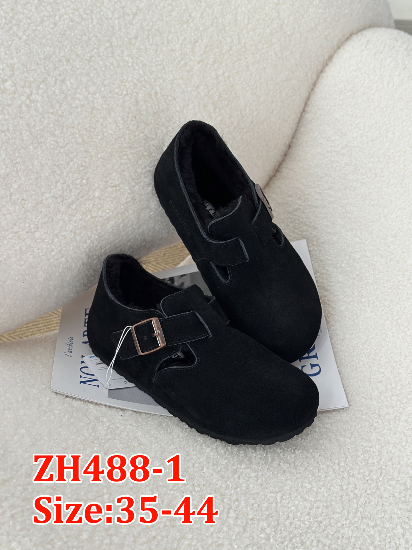ZH488 Birkenstock leather and wool full-cover fur shoes 72$ gallery