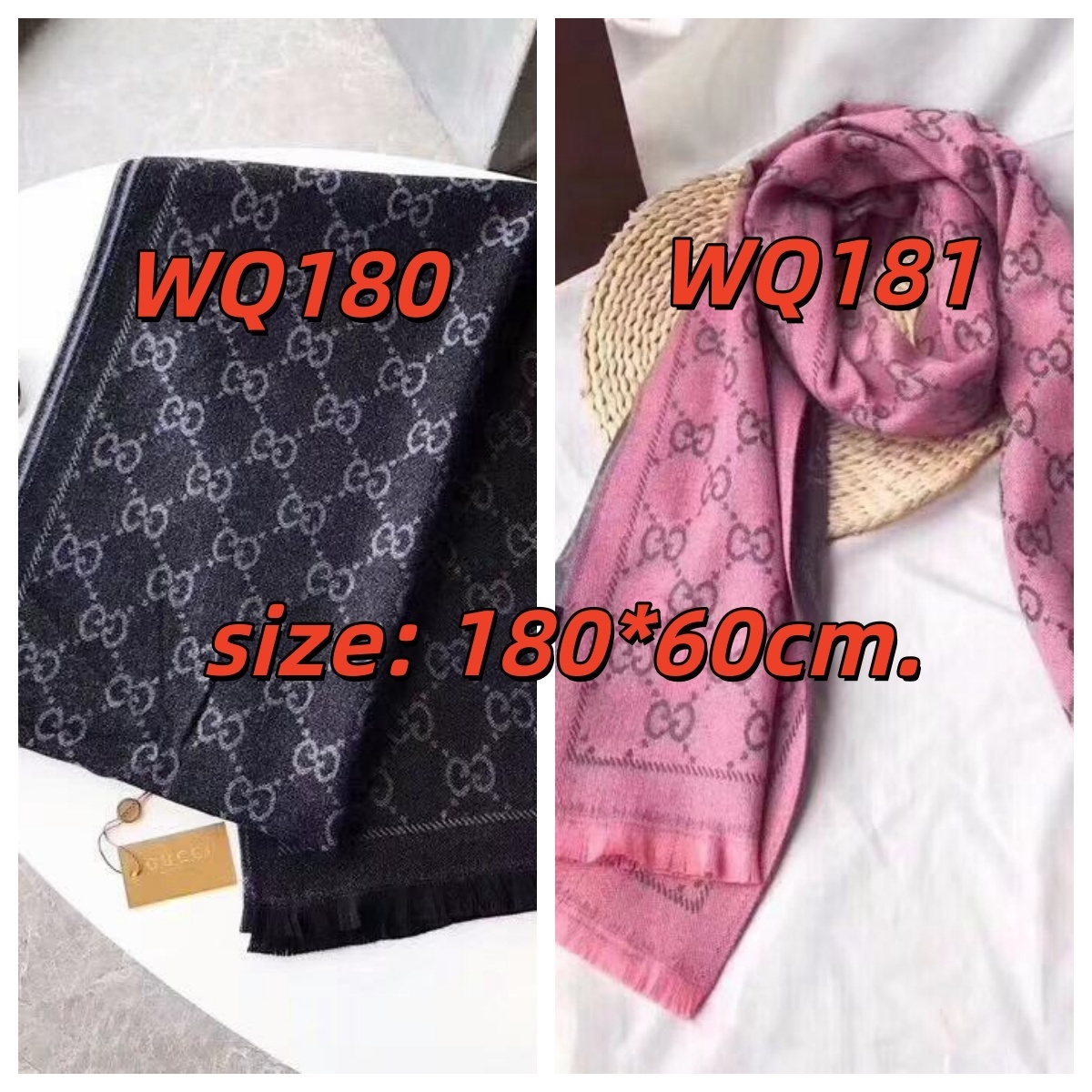 WQ180-WQ181，Gucci scarf size 18060cm.  215.99 上GA WA gallery