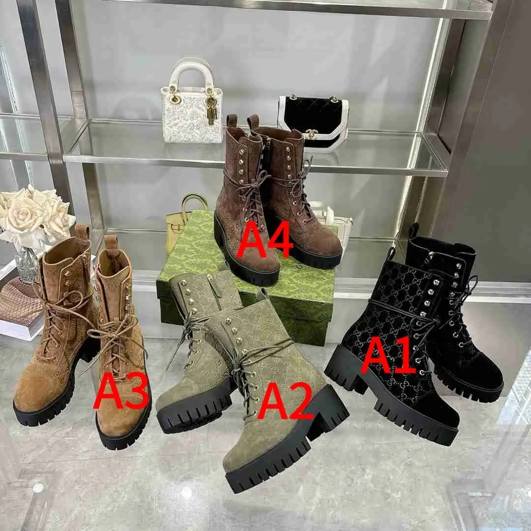 Ag5645360  古奇女士GG系带牛皮面踝靴 gallery