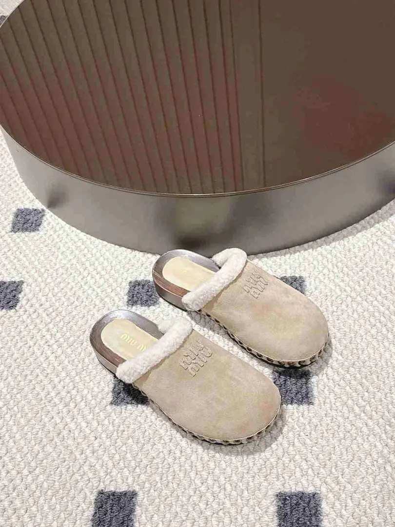 Am5739250  Miu Miu 半包羊毛拖， gallery