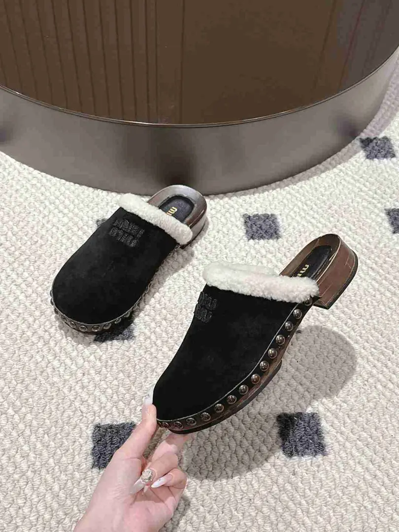 Am5739250  Miu Miu 半包羊毛拖， gallery