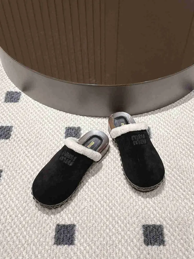 Am5739250  Miu Miu 半包羊毛拖， gallery