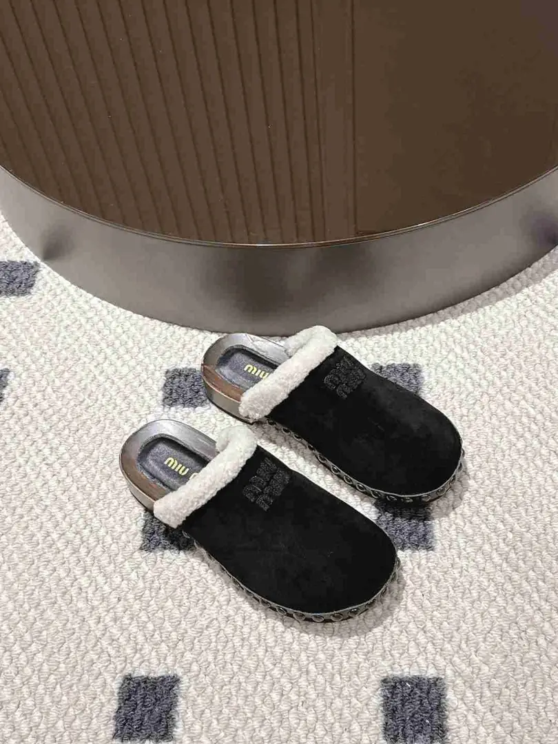 Am5739250  Miu Miu 半包羊毛拖， gallery